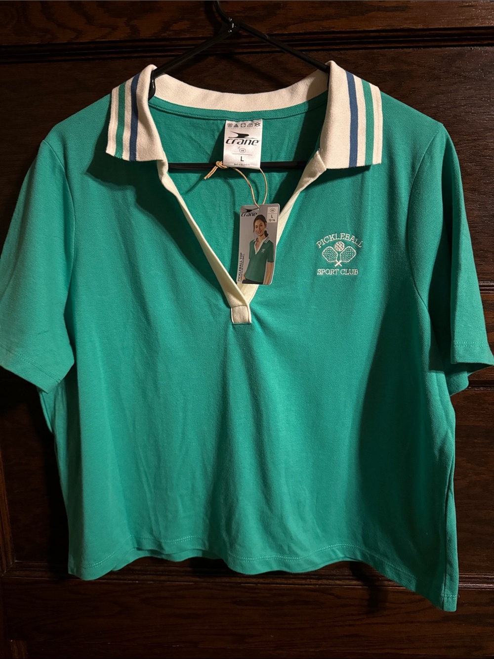 Crane, GreenWomen's Pickleball Sport Club Polo, NWT
